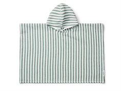 Liewood stripes peppermint/white junior badeponcho Paco